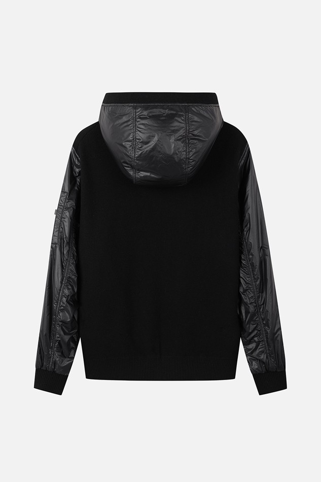 MEN HYBRID HOODED SWEATER PKFPM410921 BLACK 상품 이미지 2