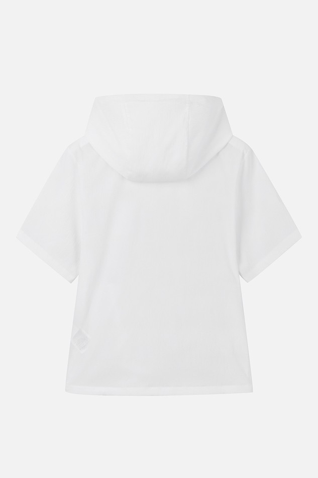 WOMEN TEXTURED HALF-ZIP HOODIE
