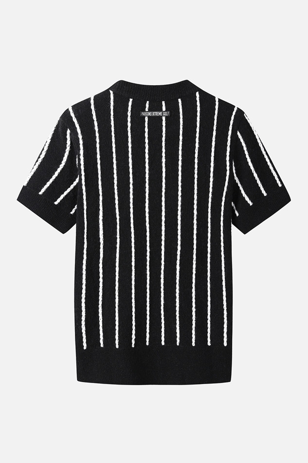WOMEN SHORT-SLEEVE SWEATER PKFPW410121 BLACK 상품 이미지 2