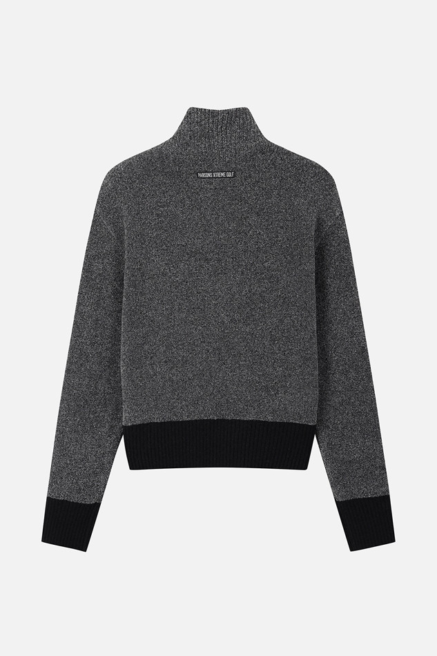 WOMEN HALF-ZIP HIGH-NECK SWEATER PKFPW411221 BLACK 상품 이미지 2