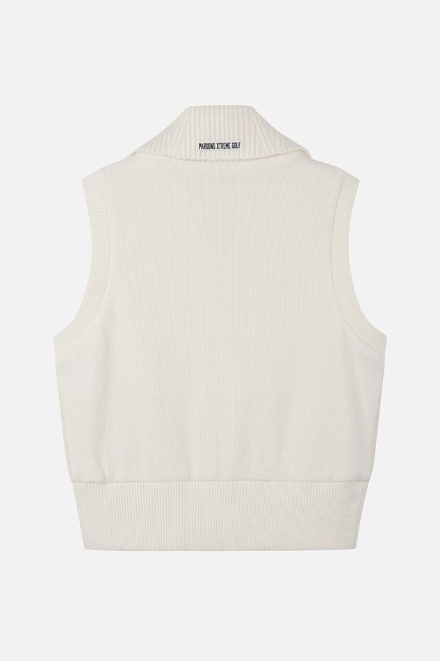 WOMEN WOVEN HYBRID KNIT VEST PKFPW421101 WHITE 상품 이미지 2