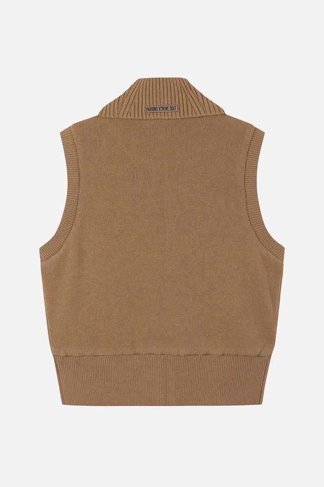 WOMEN WOVEN HYBRID KNIT VEST PKFPW421105 BEIGE 상품 이미지 2
