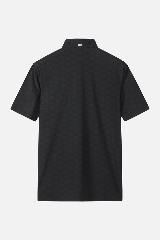 MEN MONOGRAM PATTERN COLLAR SHORT SLEEVE