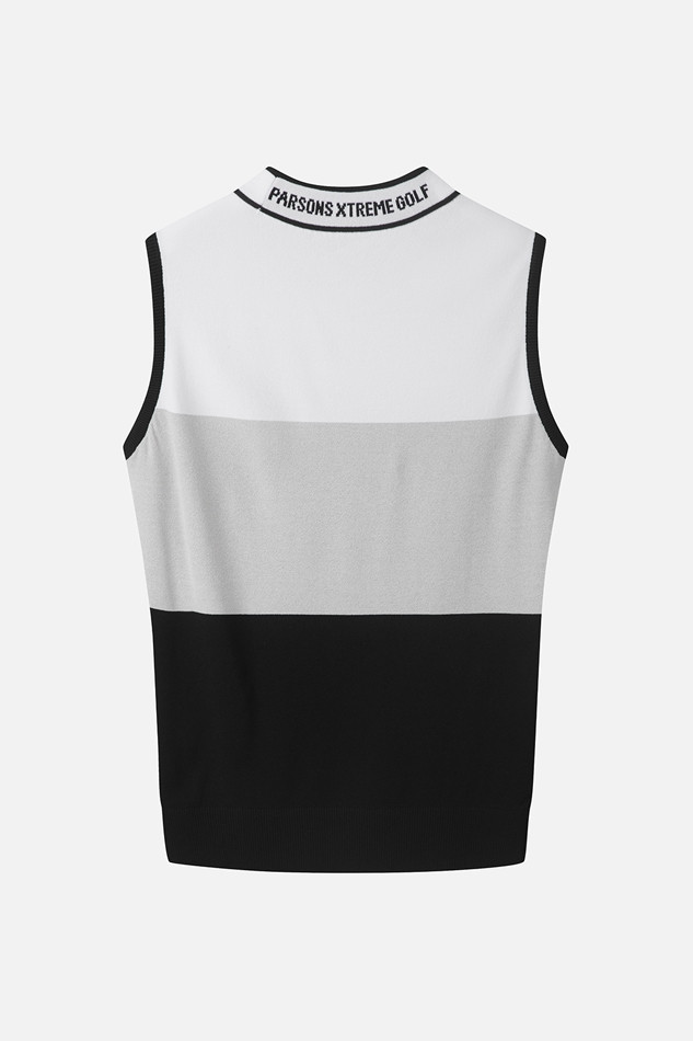 WOMEN COLOR BLOCK KNIT SLEEVELESS