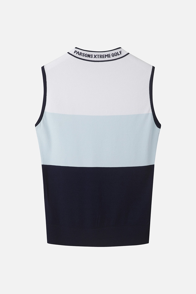 WOMEN COLOR BLOCK KNIT SLEEVELESS