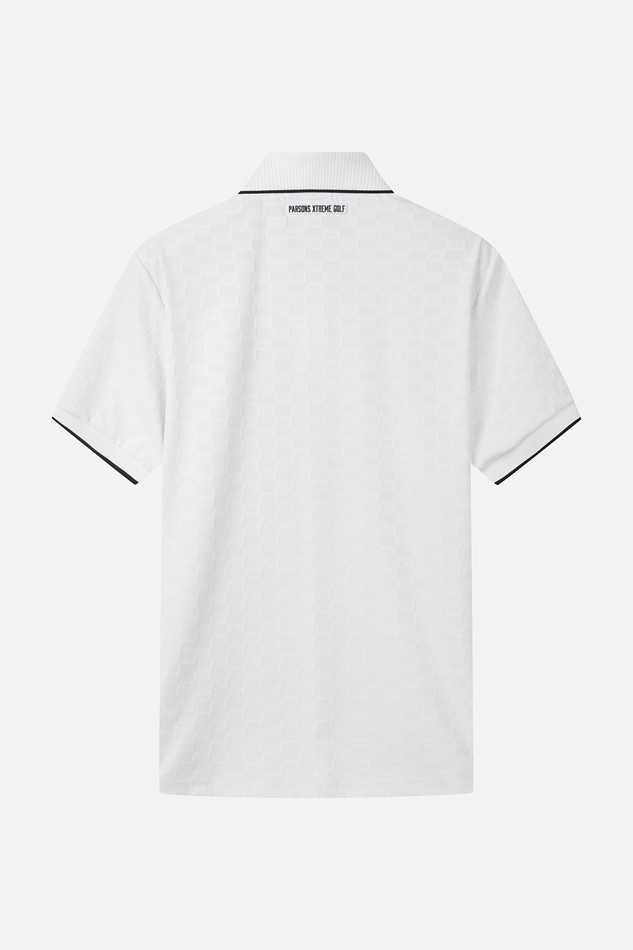 MEN JACQUARD PATTERN COLLAR SHORT SLEEVE