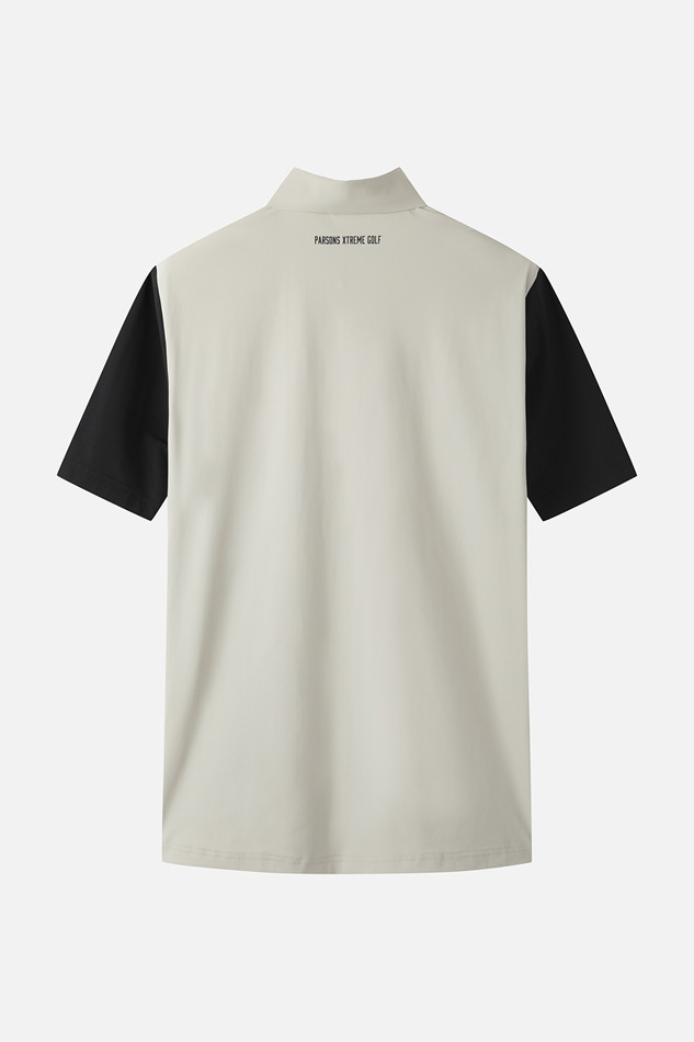 MEN COLOR BLOCKED COLLAR SHORT SLEEVE