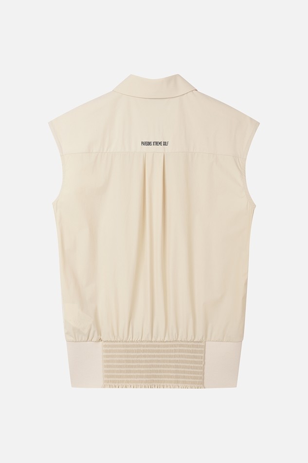 WOMEN COOL WOVEN MIX COLLARED SHORT SLEEVE