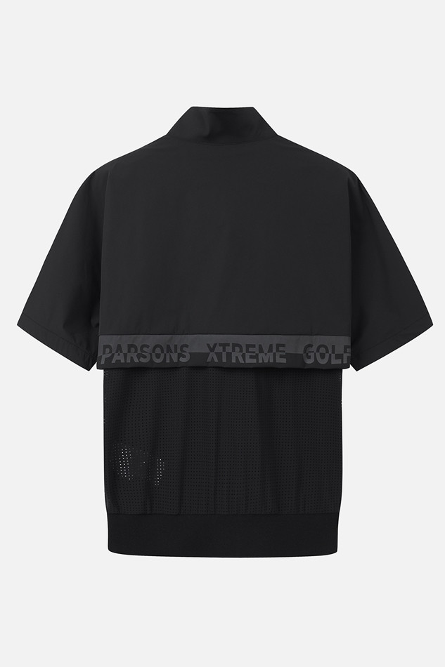 WOMEN PERFORATED ZIP-UP SHORT SLEEVE