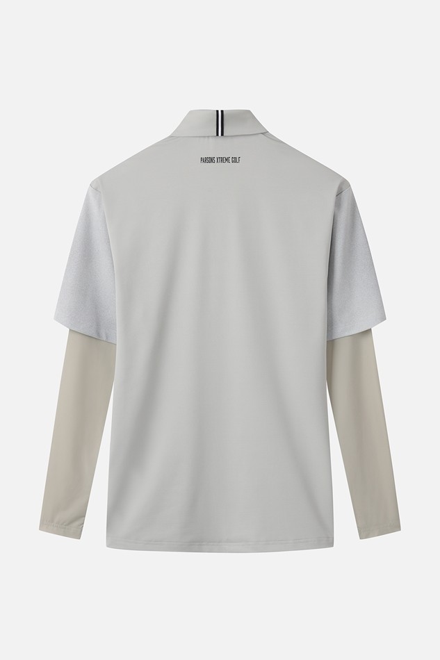 MEN COOL SLEEVE LAYERD COLLAR LONG SLEEVE