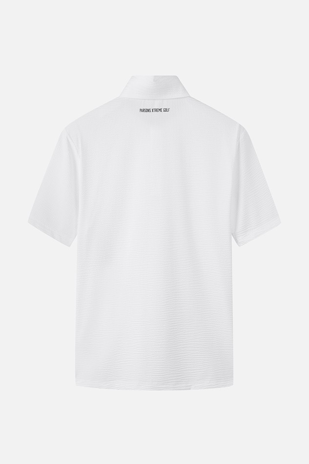 NEW TEXTURED COLLAR SHORT SLEEVE