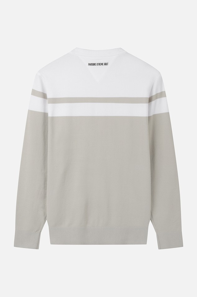 MEN COLOR BLOCKED ROUND NECK SWEATER