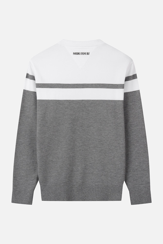 MEN COLOR BLOCKED ROUND NECK SWEATER
