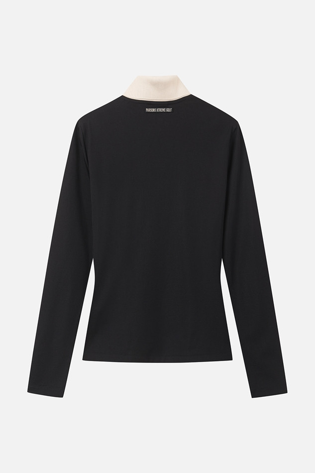 WOMEN LOGO POINT COLLARED LONG SLEEVE