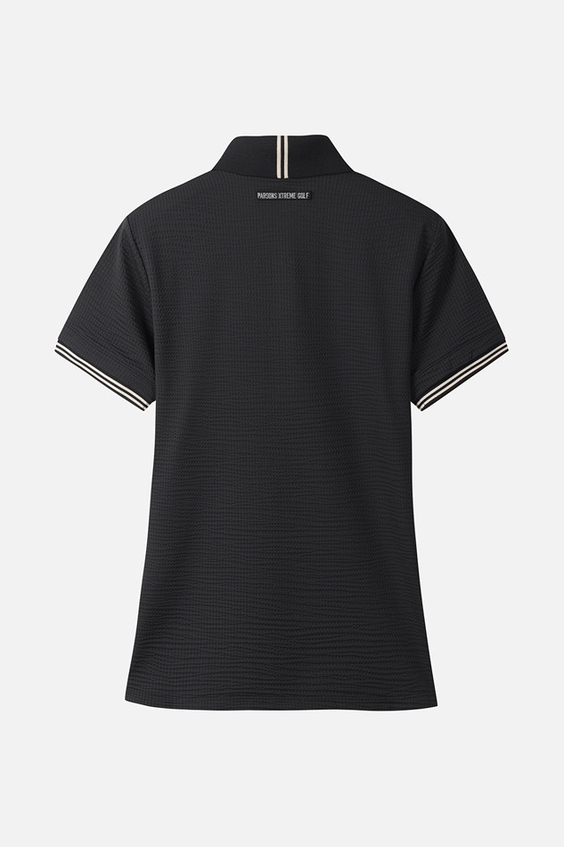 WOMEN NEW TEXTURED COLLAR SHORT SLEEVE