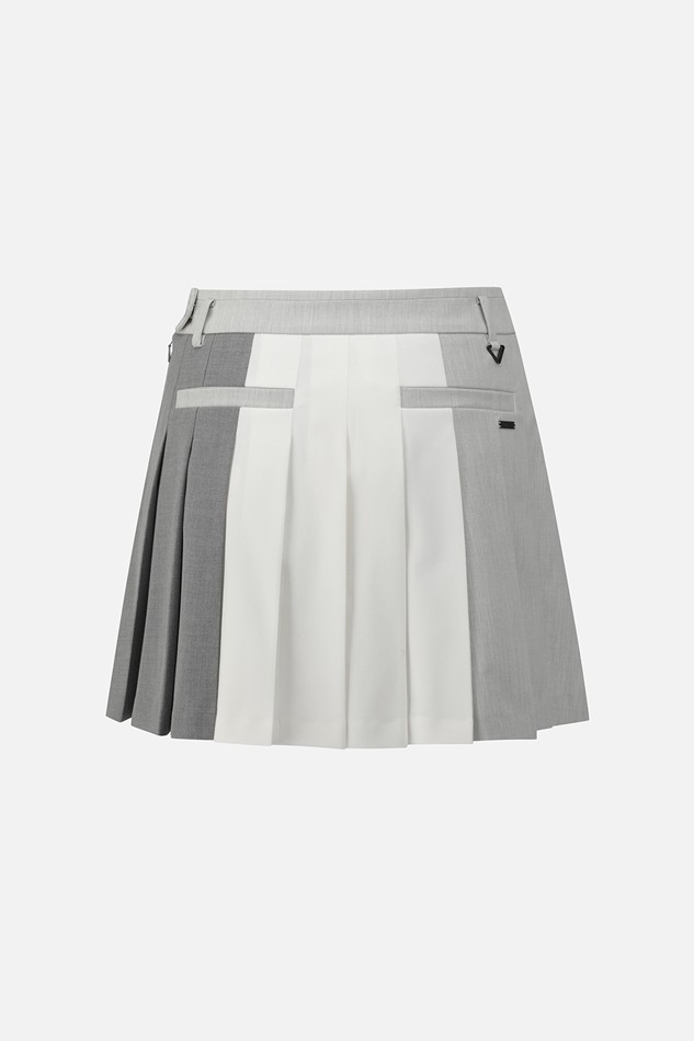 WOMEN TRICOLOR PLEATED SKIRTS
