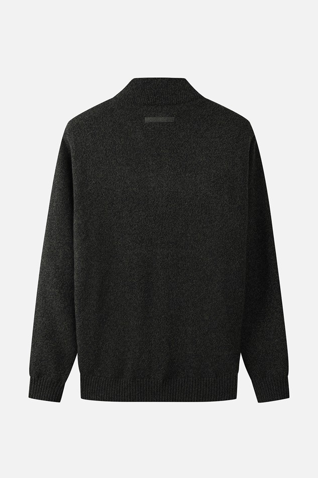 MEN TWO-TONE TEXTURED WINDPROOF HALF-ZIP SWEATER PKWCM411251 KHAKI 상품 이미지 2
