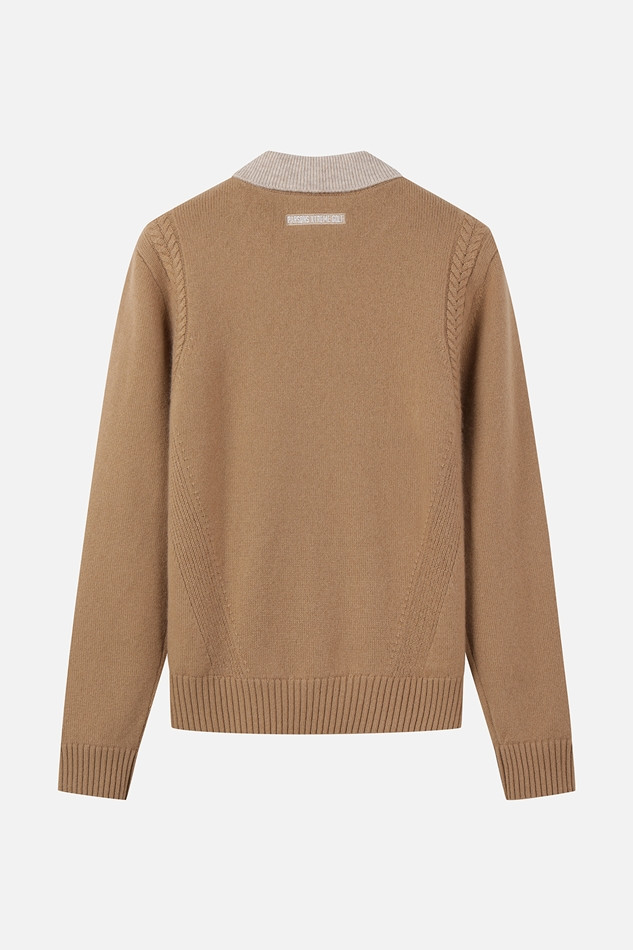 WOMEN CASHMERE WIND BLOCK SWEATER PKWPW411305 BEIGE 상품 이미지 2