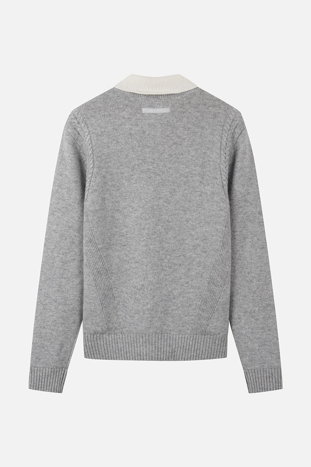 WOMEN CASHMERE WIND BLOCK SWEATER PKWPW411312 M/GREY 상품 이미지 2