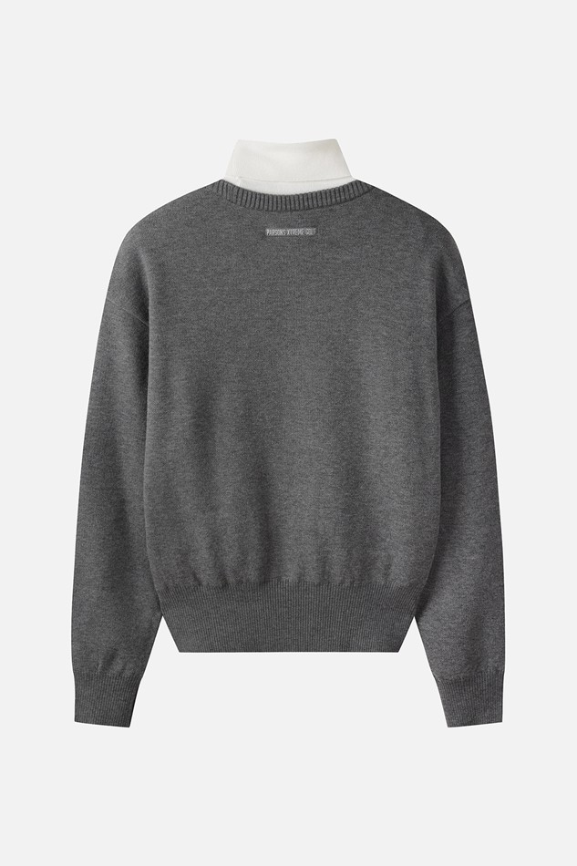 WOMEN WIND BLOCK HIGH-NECK SWEATER PKWPW411512 M/GREY 상품 이미지 2
