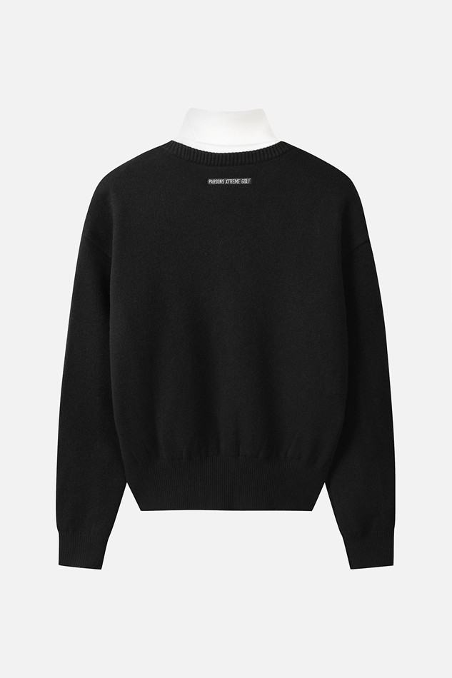 WOMEN WIND BLOCK HIGH-NECK SWEATER PKWPW411521 BLACK 상품 이미지 2