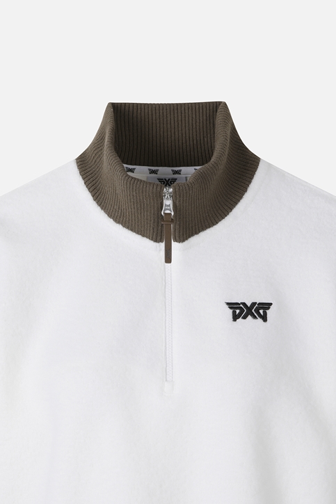 WT BOUCLE HALF ZIP-UP LS T-SHIRT