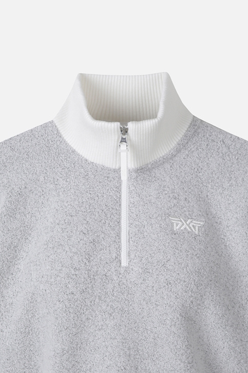 WT BOUCLE HALF ZIP-UP LS T-SHIRT