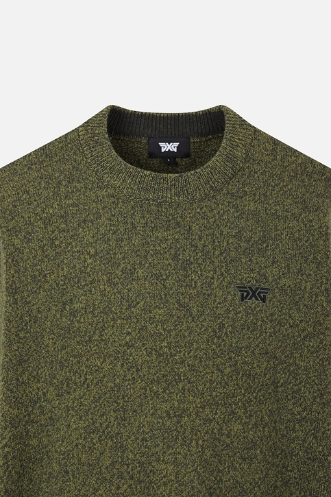 MEN TWO-TONE TEXTURED ROUND NECK SWEATER