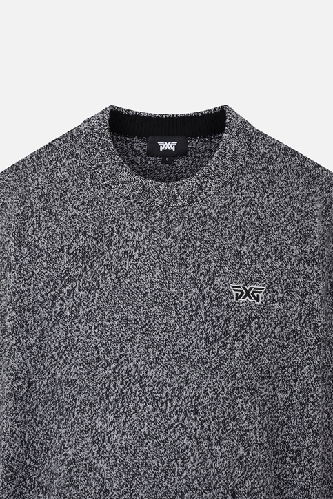 MEN TWO-TONE TEXTURED ROUND NECK SWEATER