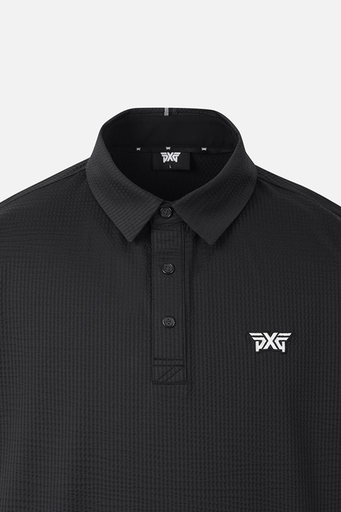 MEN TEXTURED COLLAR LONG SLEEVE