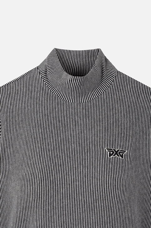 WOMEN STRIPE HIGH NECK LONG SLEEVE