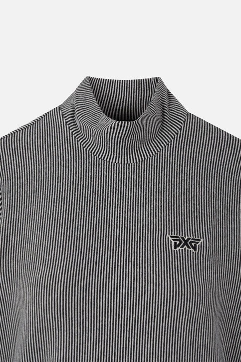 WOMEN STRIPE HIGH NECK LONG SLEEVE