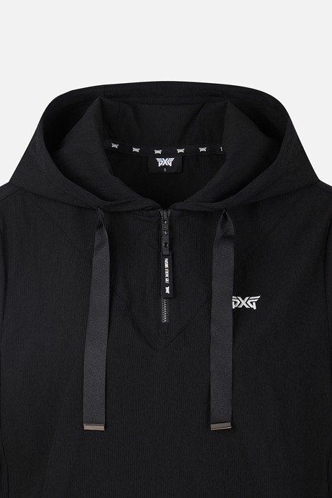 WOMEN TEXTURED HALF-ZIP HOODIE