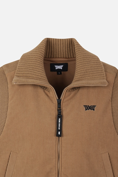 WOMEN WOVEN HYBRID KNIT VEST PKFPW421105 BEIGE 상품 이미지 3
