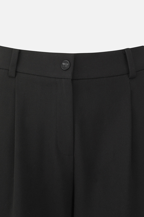 WOMEN SIDE PLEAT WIDE PANTS