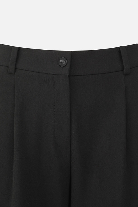 WOMEN SIDE PLEAT WIDE PANTS
