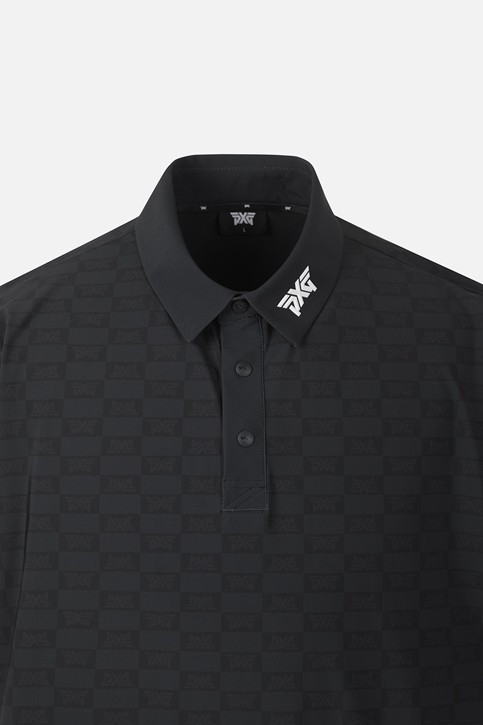 MEN MONOGRAM PATTERN COLLAR SHORT SLEEVE