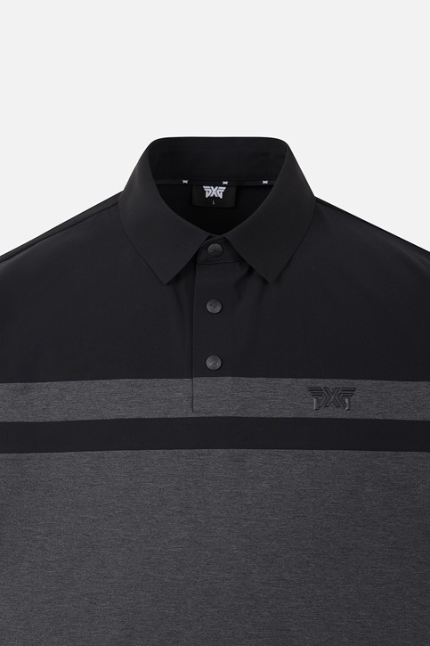 MEN COLOR BLOCKED COLLAR SHORT SLEEVE