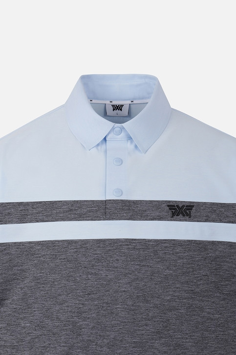 MEN COLOR BLOCKED COLLAR SHORT SLEEVE