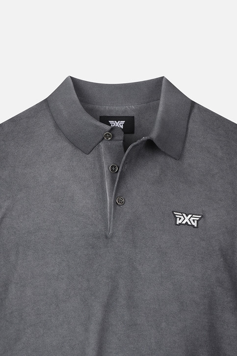 MEN TWO-TONE SHORT SLEEVE COLLAR SWEATER