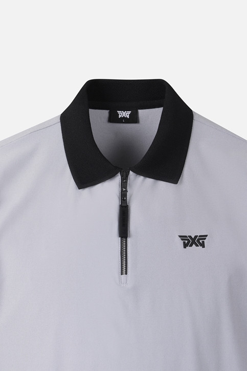 MEN LETTERING LOGO POINT COLLAR SHORT SLEEVE