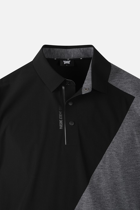 MEN COLOR BLOCKED COLLAR SHORT SLEEVE