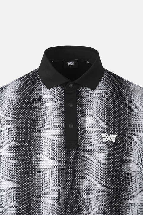MEN STRIPE PATTERN COLLAR SHORT SLEEVE