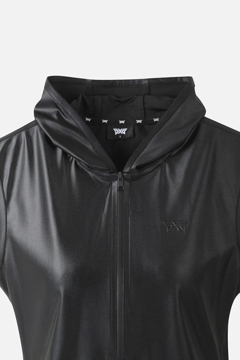 WOMEN HOOD ZIP-UP SHORT SLEEVE