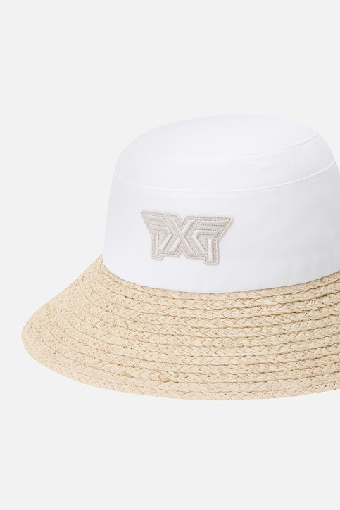 WOMEN COLORBLOCK RAFFIA HAT