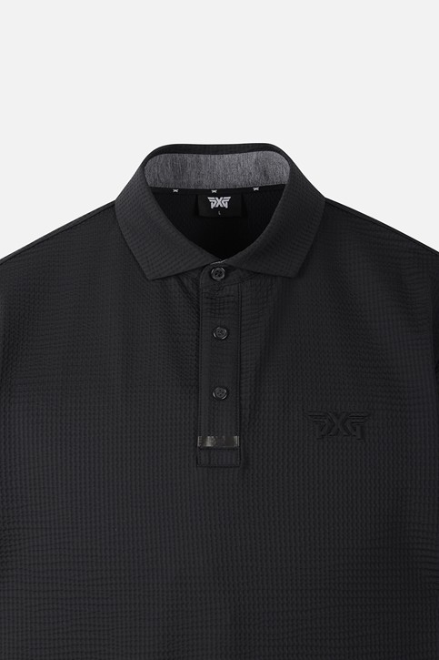 NEW TEXTURED COLLAR SHORT SLEEVE