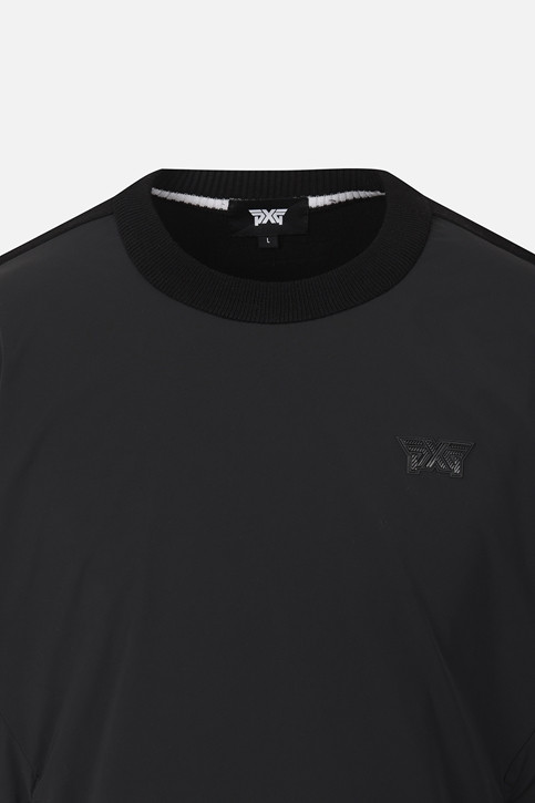 MEN WOVEN HYBRID ROUND NECK SWEATER