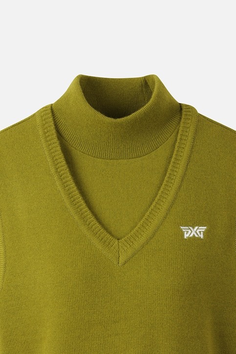 WOMEN DOUBLE-COLLAR SWEATER PKWCW411408 MOSS GREEN 상품 이미지 3