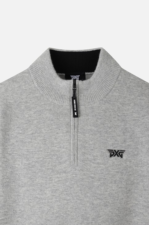 MEN GEN-X CASHEMRE BLEND SET HALF-ZIP SWEATER PKWPM411711 L/GREY 상품 이미지 3
