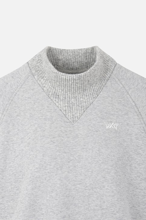 WOMEN KNIT MIX HIGH NECK LONG SLEEVE PKWPW111212 M/GREY 상품 이미지 3